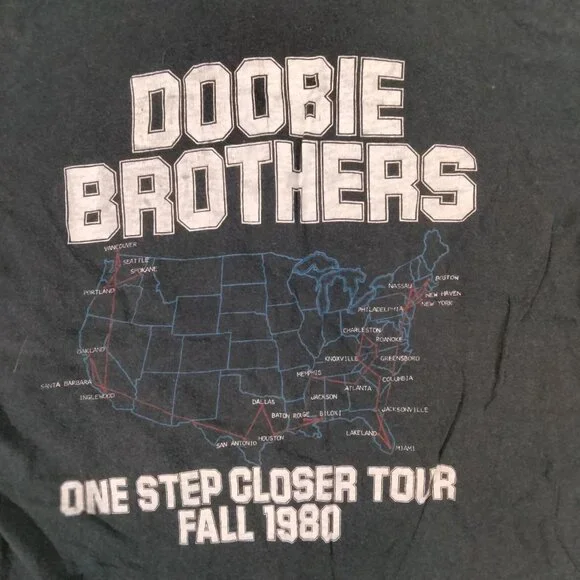 Vintage 80s The Doobie Brothers One Step Closer Tour T Shirt Tee Xl Folk Rock - Picture 5 of 13